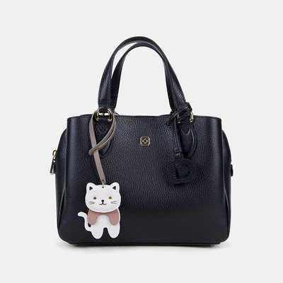 Bej Kedi Figürlü Deri Charm