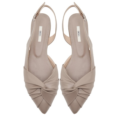 Bej Nodo Kadın Deri Babet