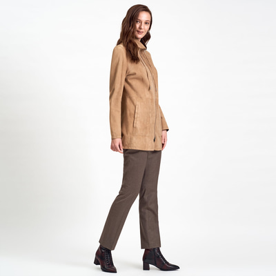 Bej Pietra Kadın Çift Taraflı Süet Ceket