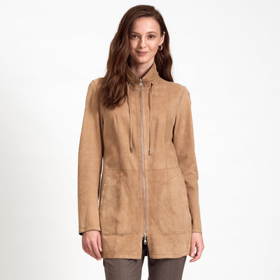 Bej Pietra Kadın Çift Taraflı Süet Ceket