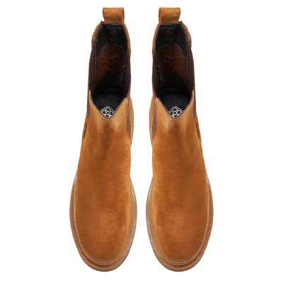 Bellisimo Taba Kadın Yandan Lastikli Süet Deri Chelsea Bot