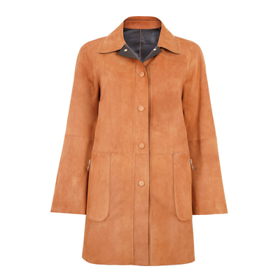 Bena Konyak Kadın Çift Taraflı Süet Deri Pardösü