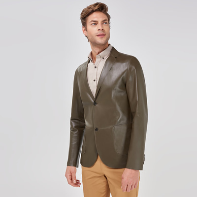 Benny Erkek Çift Taraflı Deri Blazer Ceket