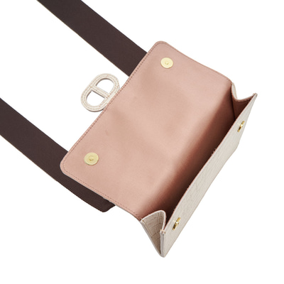 Beyaz Fels Kadın Deri Omuz Askılı Çanta