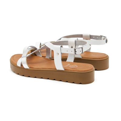 Beyaz Hesper Kadın Deri Sandalet