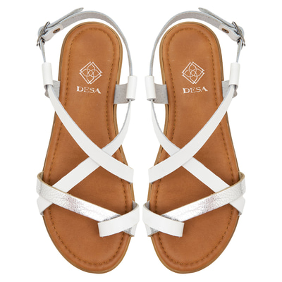 Beyaz Hesper Kadın Deri Sandalet