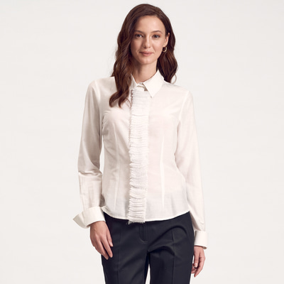 Beyaz Kadın Klasik Gömlek