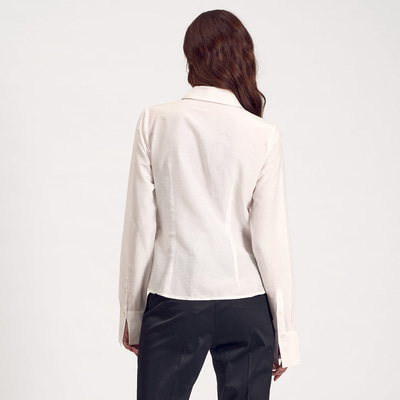 Beyaz Kadın Klasik Gömlek