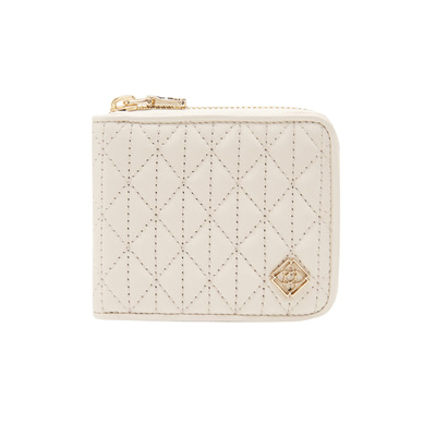 Beyaz Kapitone Kadın Deri Cüzdan