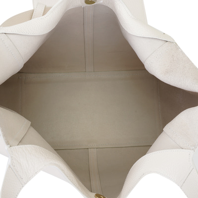 Beyaz Megan Kadın Deri Omuz Askılı Çanta