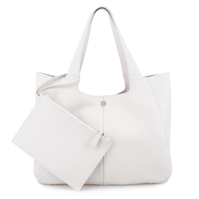 Beyaz Megan Kadın Deri Omuz Askılı Çanta