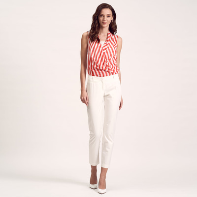 Beyaz Slim Fit Kadın Pantolon