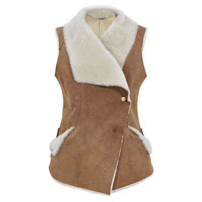 Beyaz Valeria Kadın Kürk Yelek