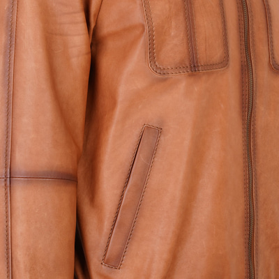 Bidziil Taba Erkek Vintage Bomber Deri Mont