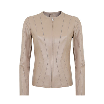 Bienna Bej Kadın Panelli Deri Ceket