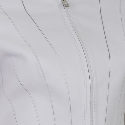 Bienna Beyaz Kadın Panelli Deri Ceket