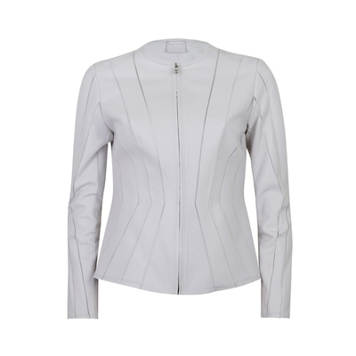 Bienna Beyaz Kadın Panelli Deri Ceket