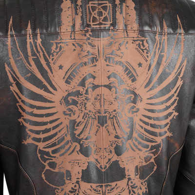 Bill Kahve Erkek Biker Deri Mont