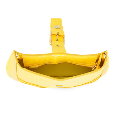 Blatt Sarı Kadın Kroko Baskılı Deri Omuz Çantası