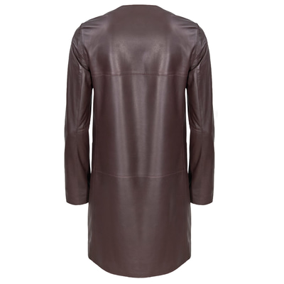 Bordo Amelie Kadın Deri Pardösü