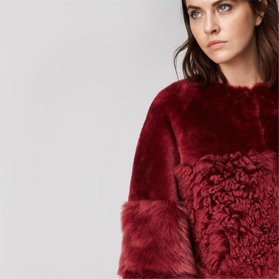 Bordo Enriqua Kadın Kürk Mont