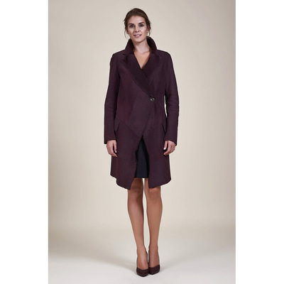 Bordo Joanna Kadın Kürk Kaban