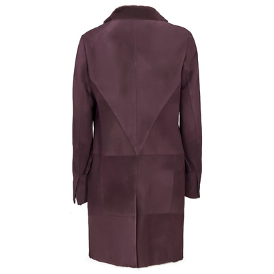 Bordo Joanna Kadın Kürk Kaban