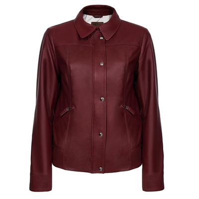 Bordo Merla Kadın Deri Mont