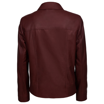 Bordo Merla Kadın Deri Mont