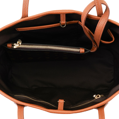 Boris Kahve Kadın Monogram Omuz Çantası