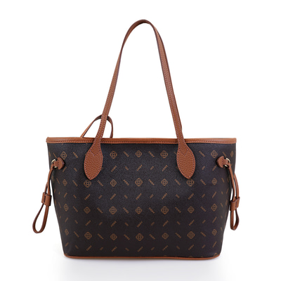 Boris Kahve Kadın Monogram Omuz Çantası