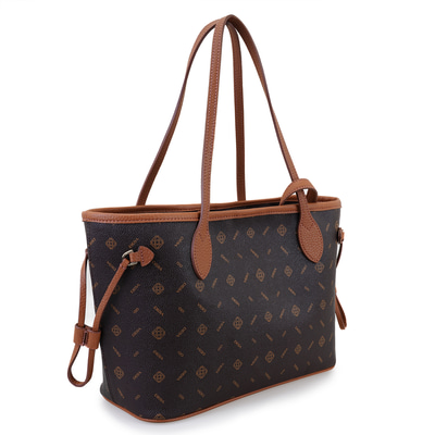 Boris Kahve Kadın Monogram Omuz Çantası