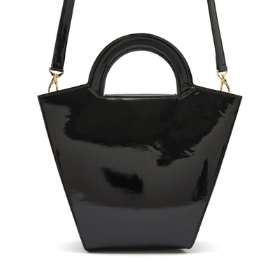 Botti Siyah Kadın Rugan Deri El Çantası