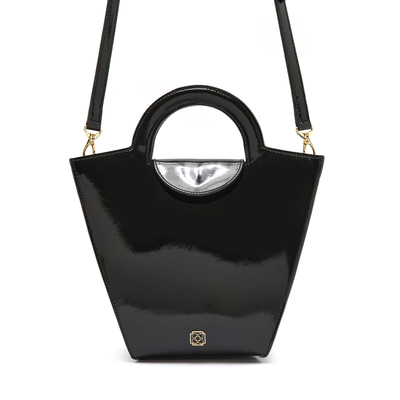 Botti Siyah Kadın Rugan Deri El Çantası