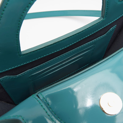 Botti Turkuaz Kadın Rugan Deri El Çantası