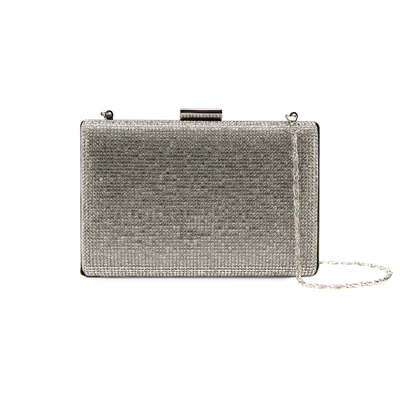 Briana Gümüş Kadın Parlak Taşlı Gece Çantası