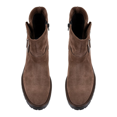 Brices Kemer Aksesuarlı Taba Kadın Topuklu Süet Bot