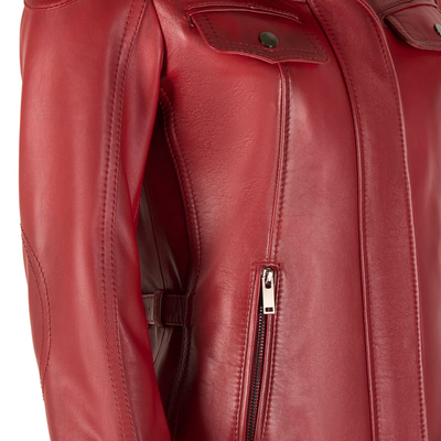 Briellen Kırmızı Kadın Deri Mont
