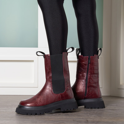 Brigett Chelsea Kadın Kroko Baskılı Deri Bot