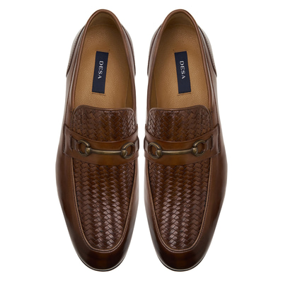 Brio Kahve Erkek Örgü Deri Loafer