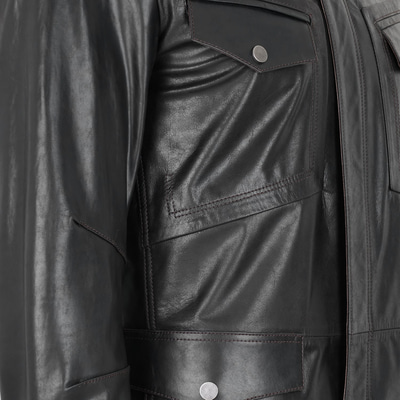 Briton Koyu Kahve Erkek Deri Mont