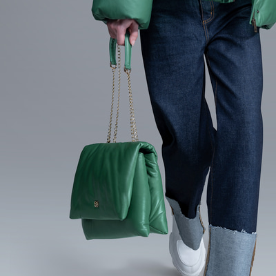 Bronte Yeşil Kadın Deri Omuz Çantası