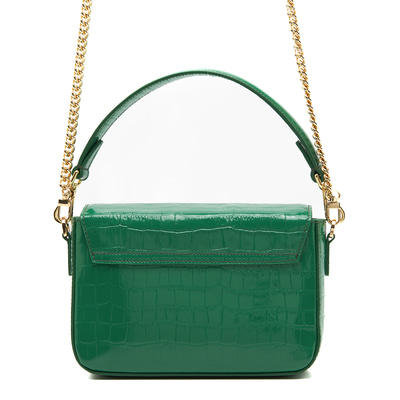 Bscene Yeşil Kadın Kroko Baskılı Deri Omuz Çantası