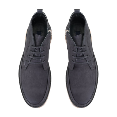 Caitlyn Siyah Erkek Fermuarlı Nubuk Deri Bot