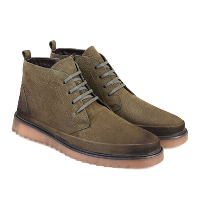 Caitlyn Yeşil Erkek Fermuarlı Nubuk Deri Bot