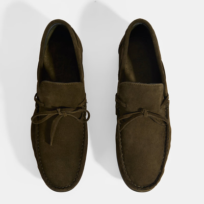 Calandra Haki Erkek Bağcık Detaylı Slip-On Süet Loafer