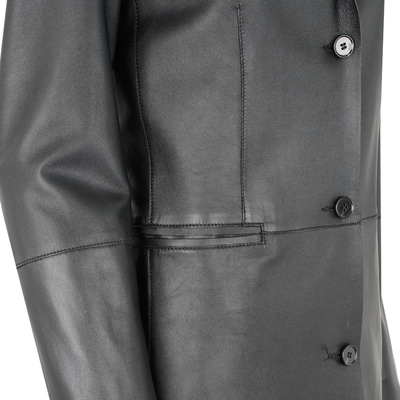 Canika Siyah Kadın Deri Blazer Trençkot