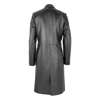 Canika Siyah Kadın Deri Blazer Trençkot