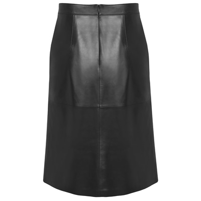 Carden Siyah Deri Pilili Etek