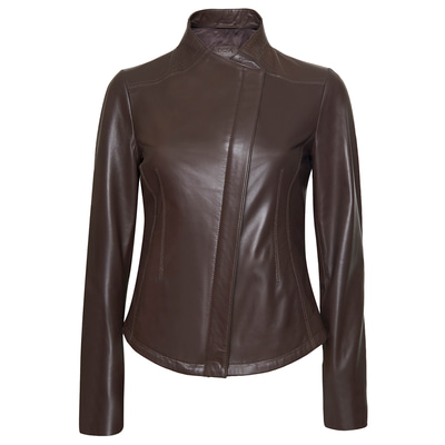 Carel Kahve Kadın Deri Ceket
